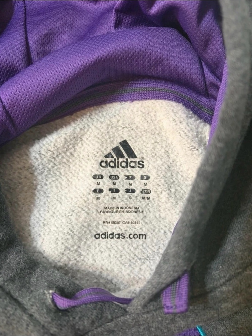 Adidas Women’s ' Gray Hoodie with Purple Logo - Picture 2 of 2